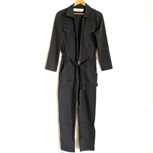 IRO PARIS Dark Grey Denim Long Sleeve Jumpsuit